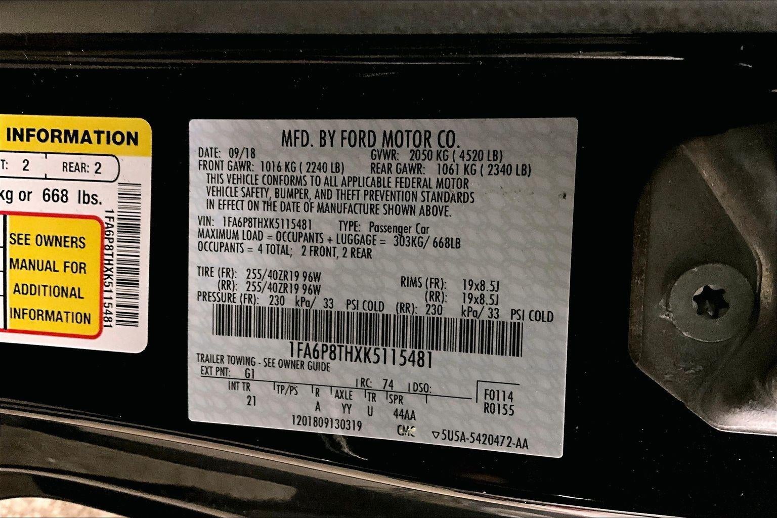 2019 Ford Mustang EcoBoost