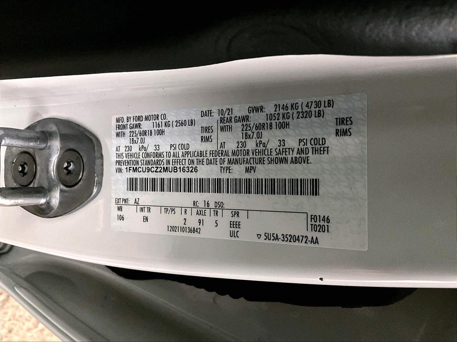 2021 Ford Escape Hybrid SEL