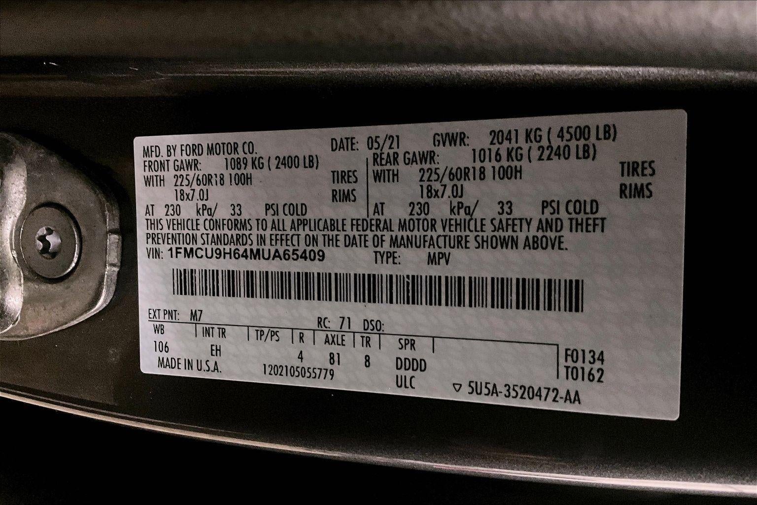 2021 Ford Escape SEL