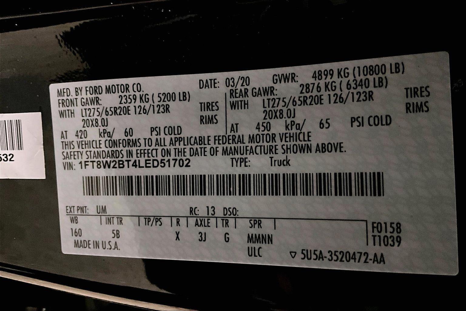 2020 Ford Super Duty F-250 SRW LARIAT