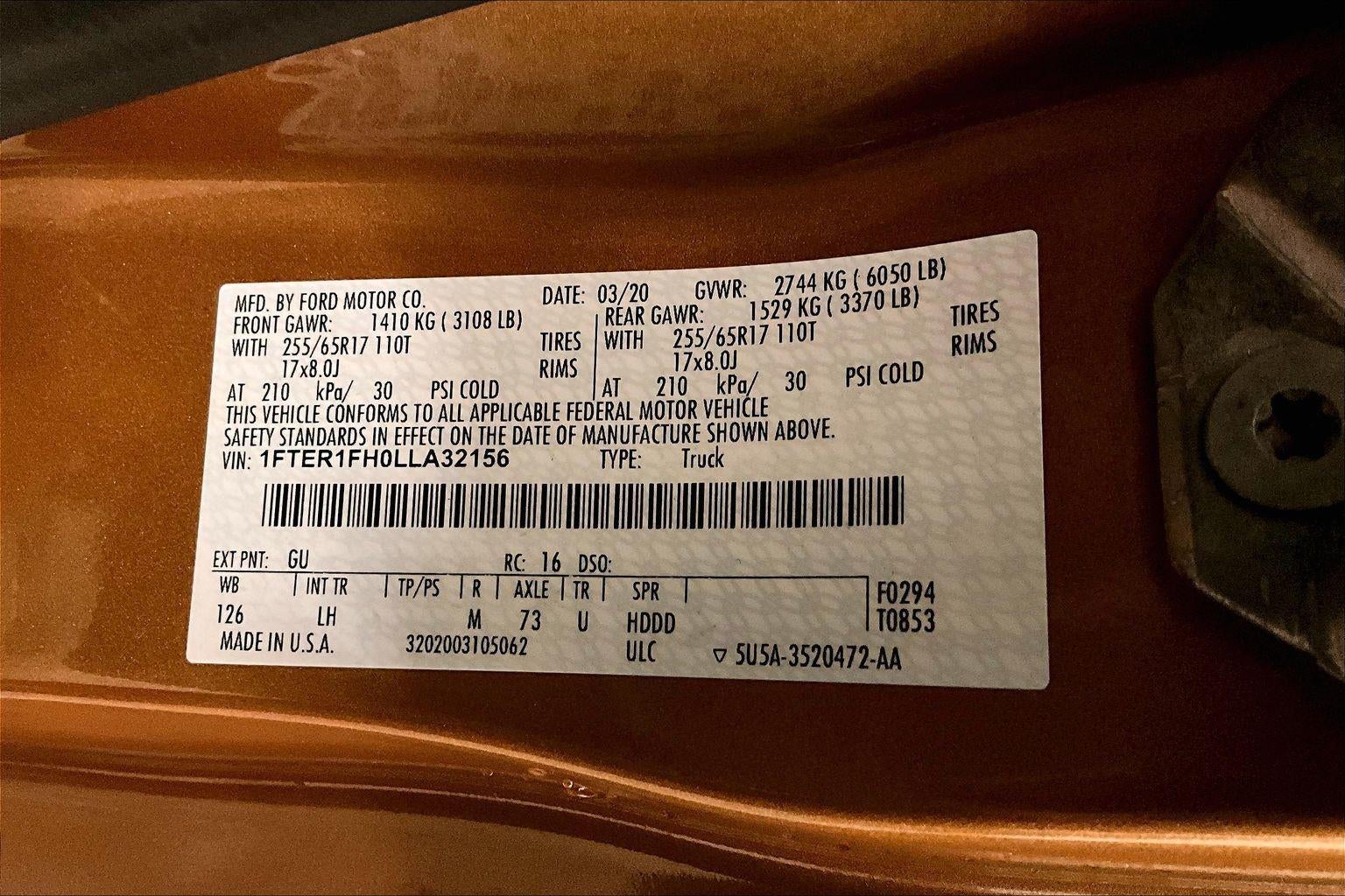 2020 Ford Ranger XLT