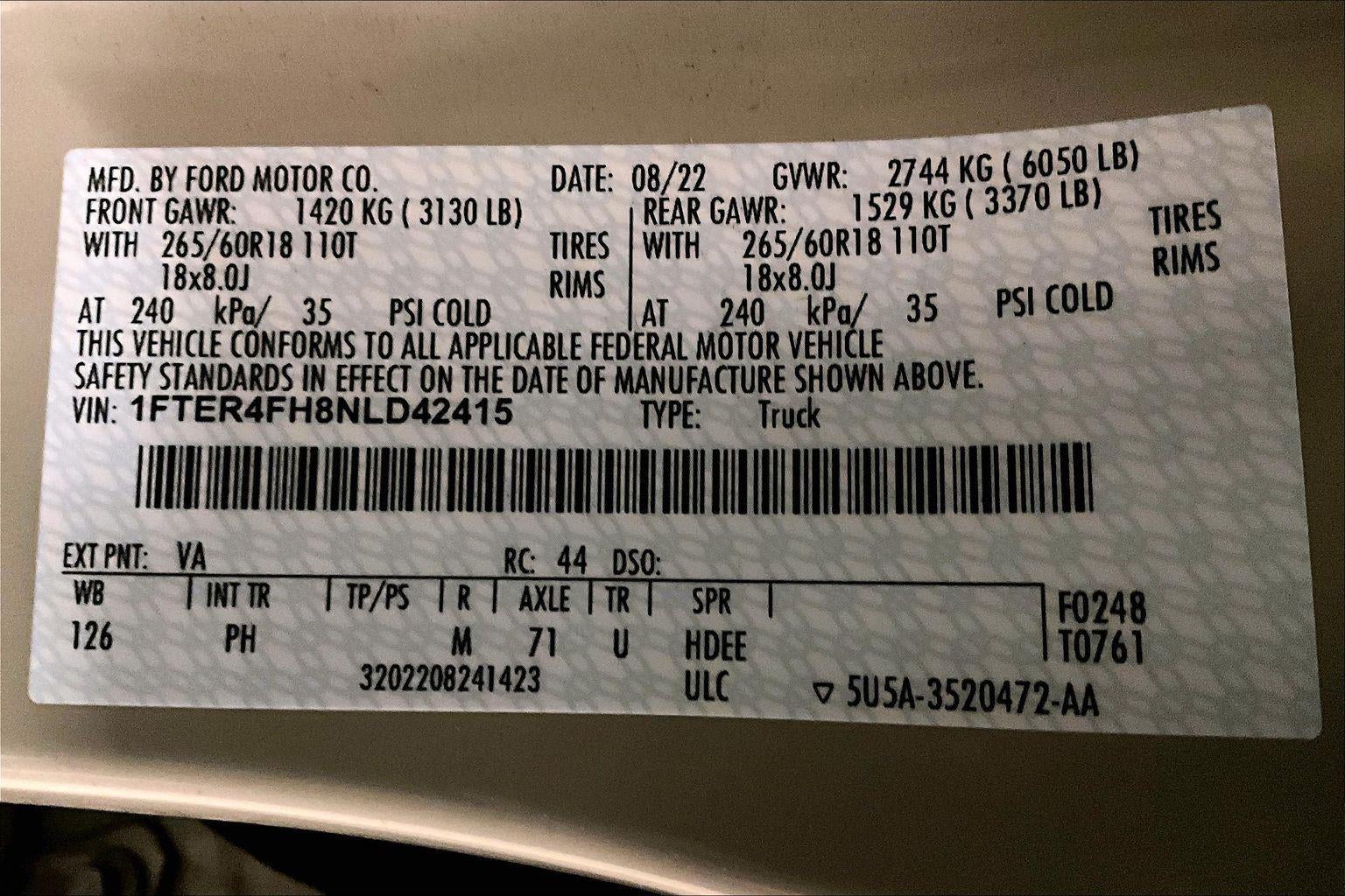 2022 Ford Ranger XLT