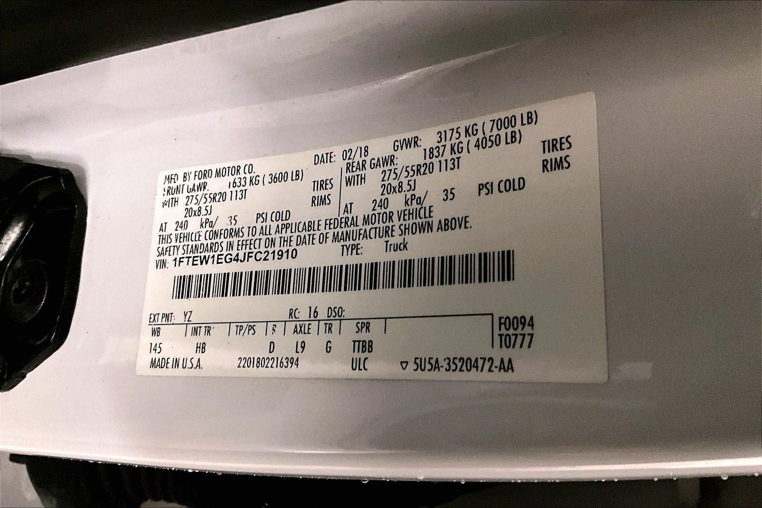 2018 Ford F-150 LARIAT