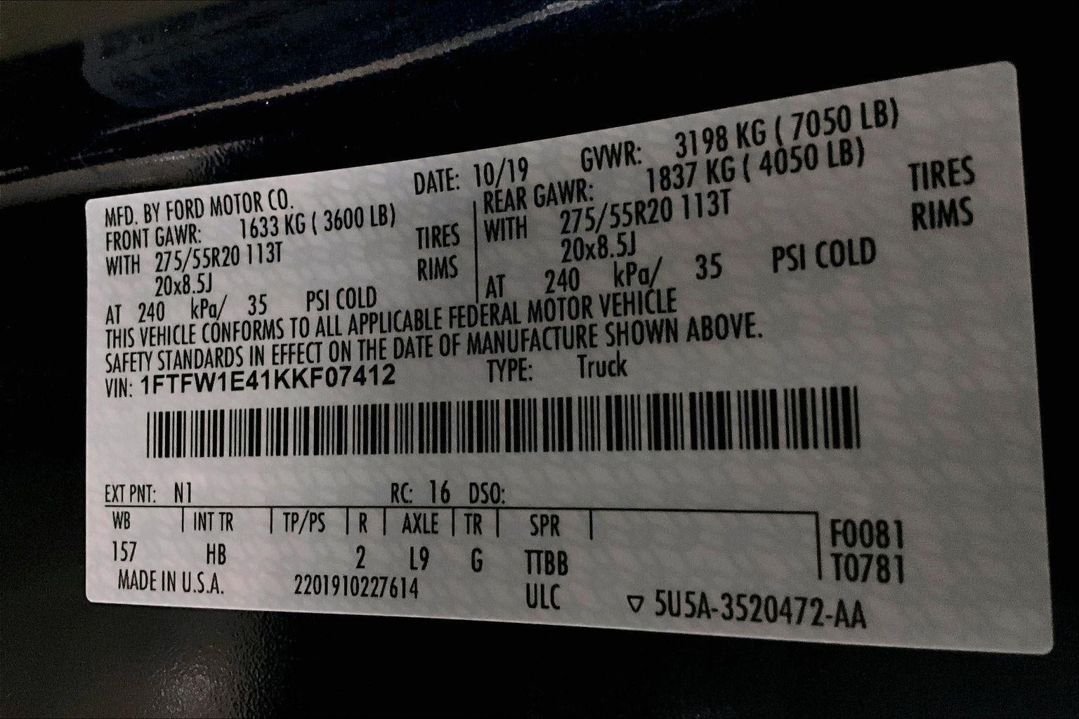 2019 Ford F-150 LARIAT