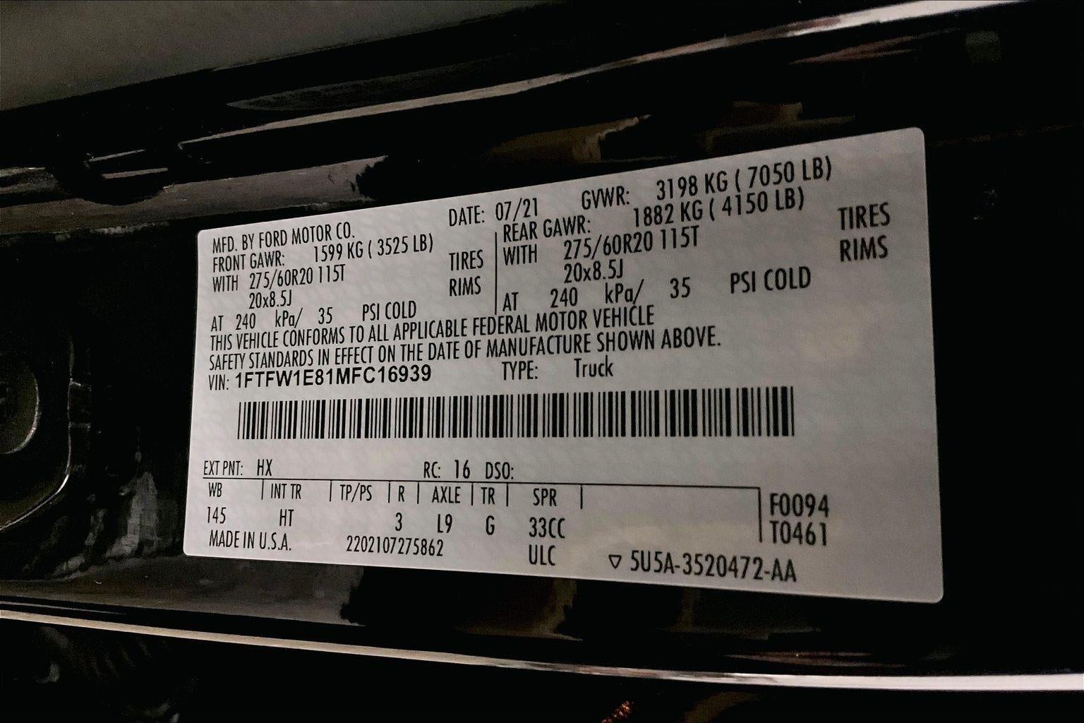 2021 Ford F-150 LARIAT