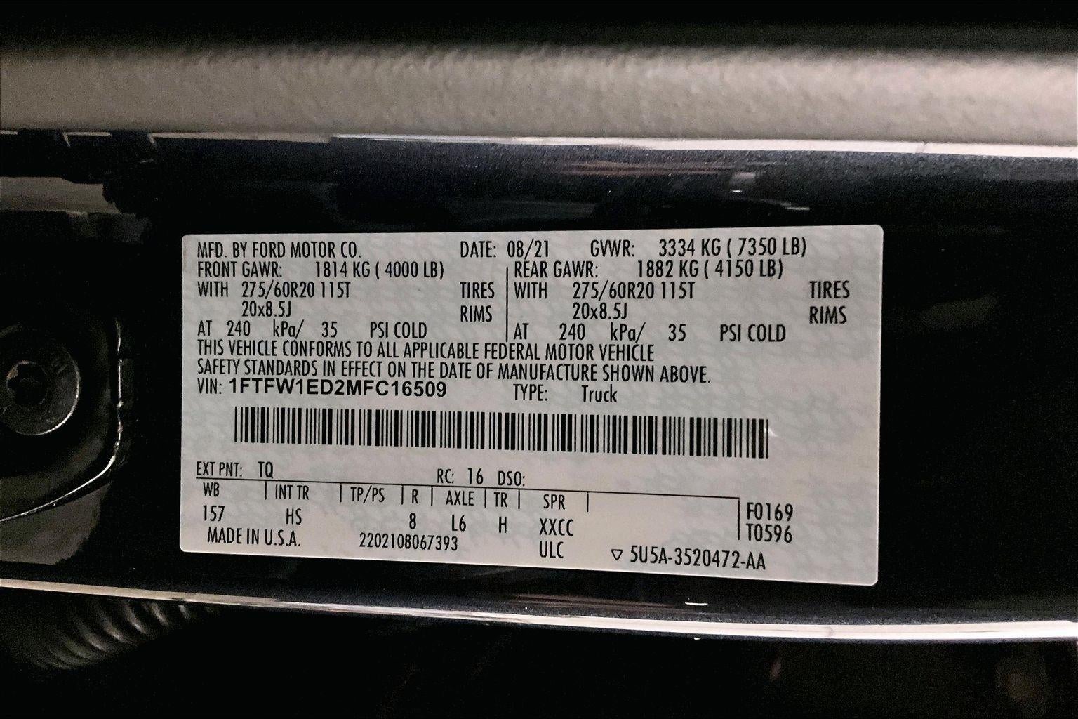 2021 Ford F-150 LARIAT