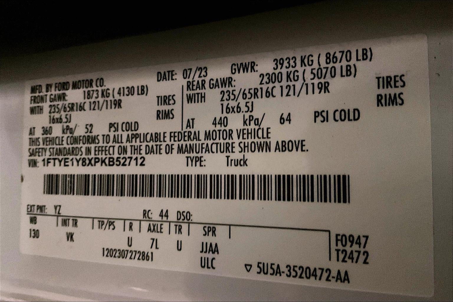 2023 Ford Transit Cargo Van Base