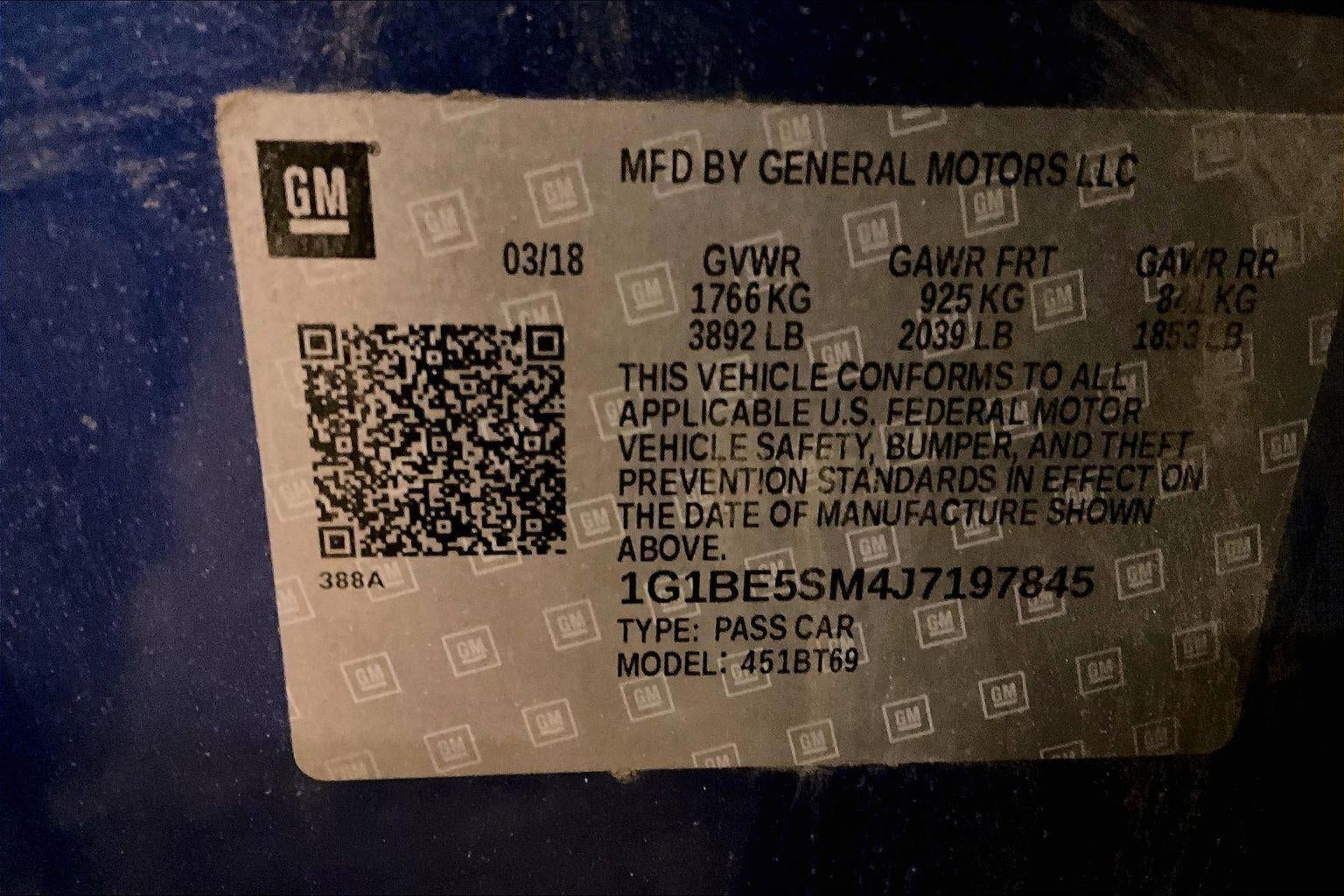 2018 Chevrolet Cruze LT