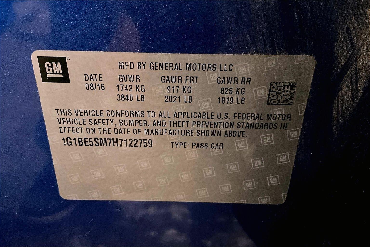 2017 Chevrolet Cruze LT