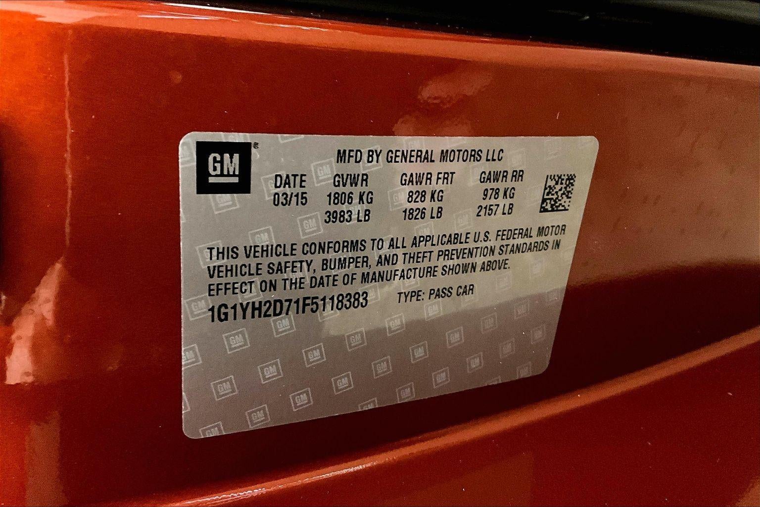 2015 Chevrolet Corvette Z51 1LT