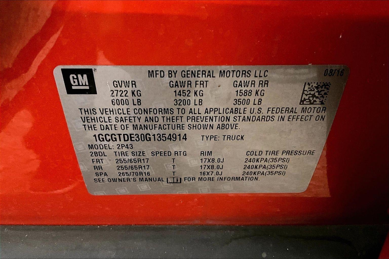 2016 Chevrolet Colorado 4WD Z71