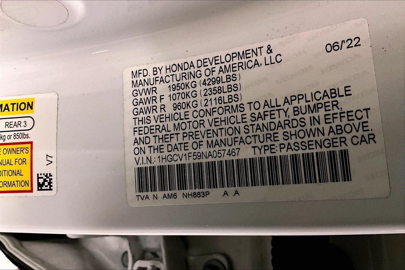 2022 Honda Accord Sedan EX-L