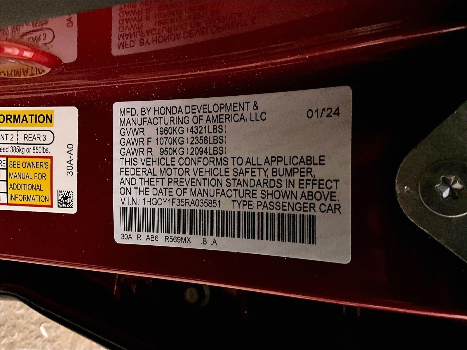 2024 Honda Accord Sedan EX