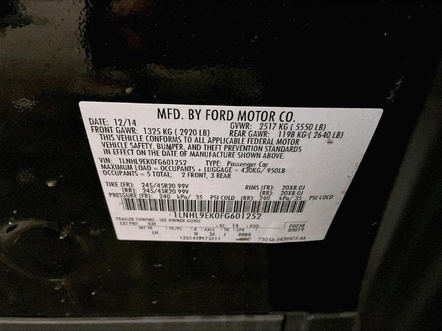 2015 Lincoln MKS AWD