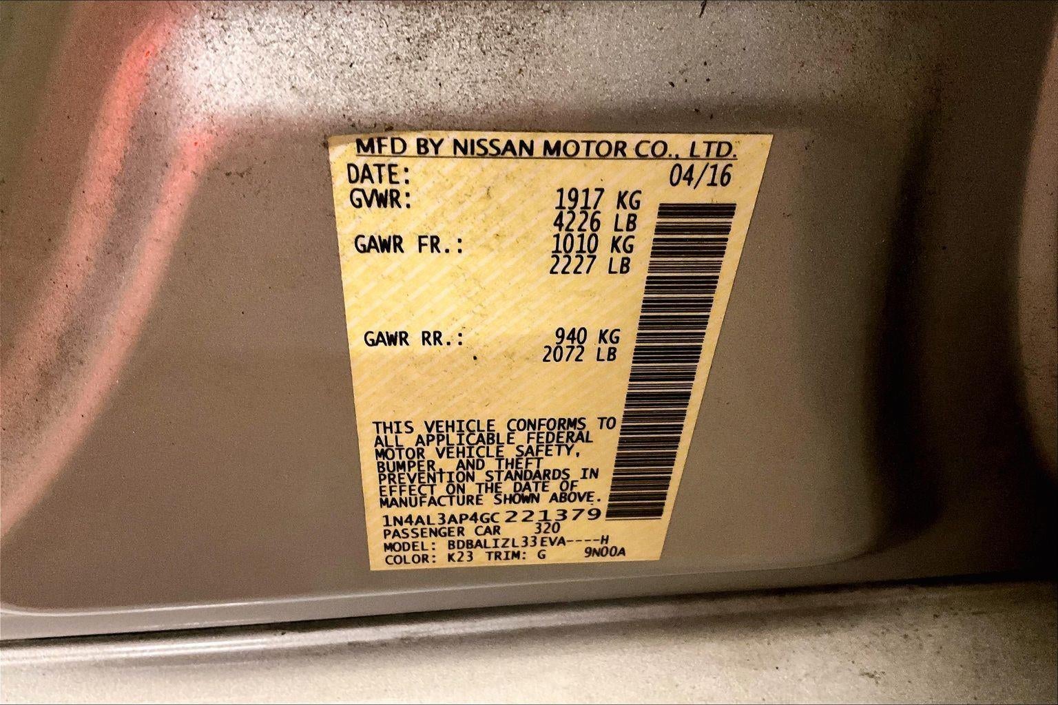 2016 Nissan Altima 2.5 SV