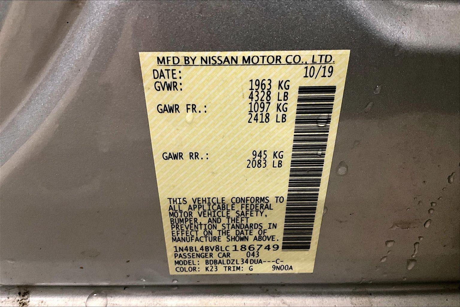 2020 Nissan Altima 2.5 S