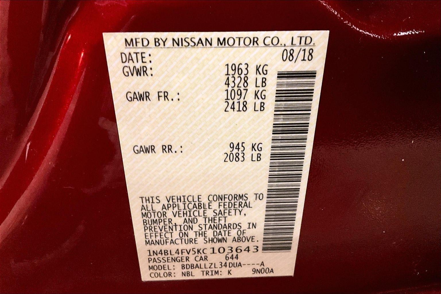 2019 Nissan Altima 2.5 Platinum