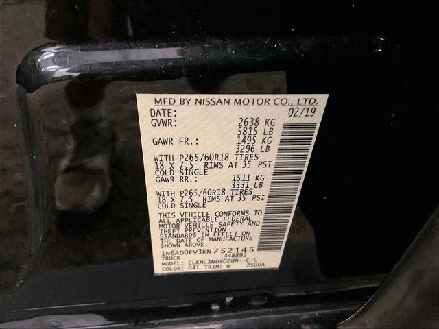 2019 Nissan Frontier SL