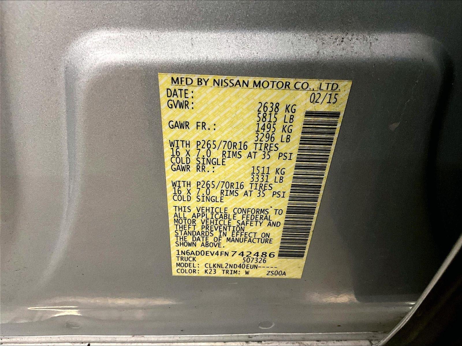 2015 Nissan Frontier SV