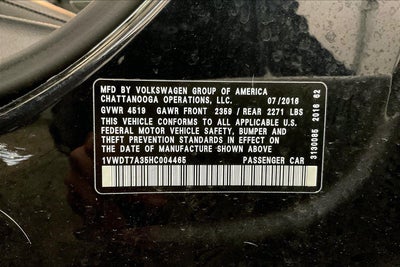 2017 Volkswagen Passat R-Line w/Comfort Pkg