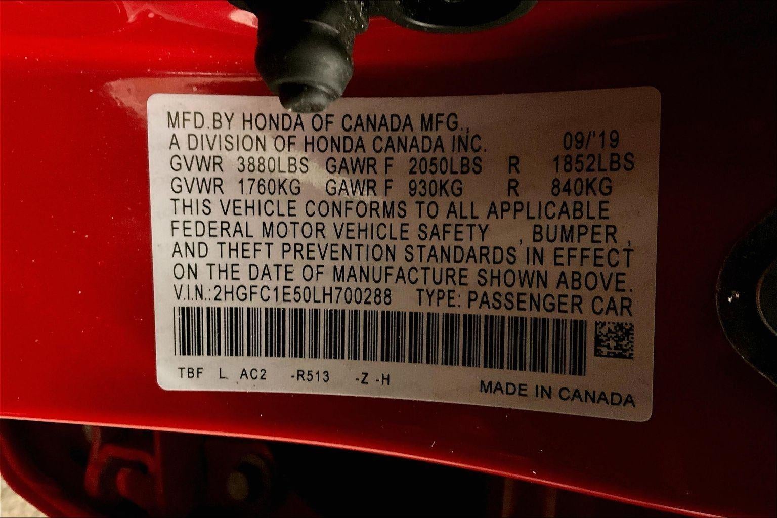 2020 Honda Civic Si Sedan Si