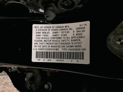 2019 Honda Civic Si