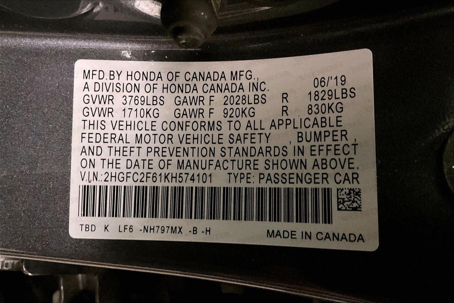 2019 Honda Civic Sedan LX