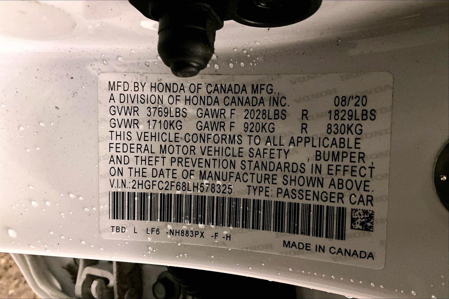 2020 Honda Civic Sedan LX