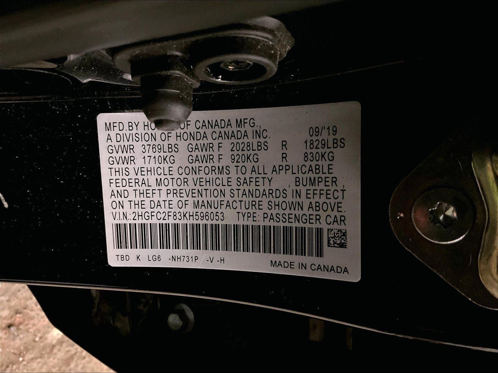 2019 Honda Civic Sedan Sport