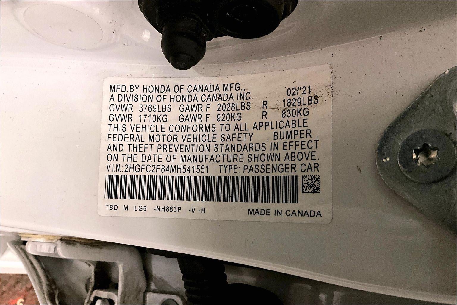 2021 Honda Civic Sedan Sport