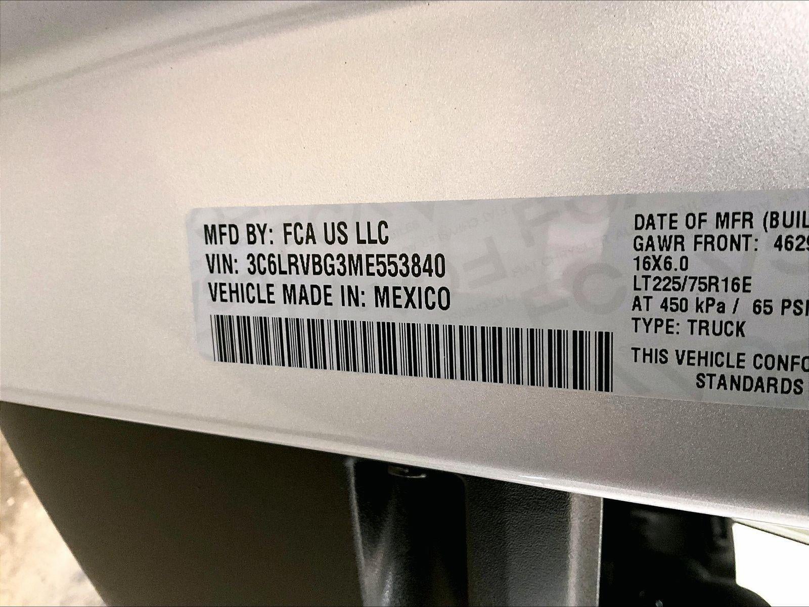 2021 RAM ProMaster Cargo Van Base