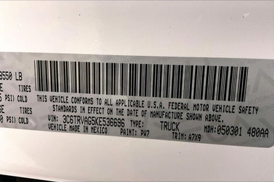 2019 RAM ProMaster Cargo Van Low Roof