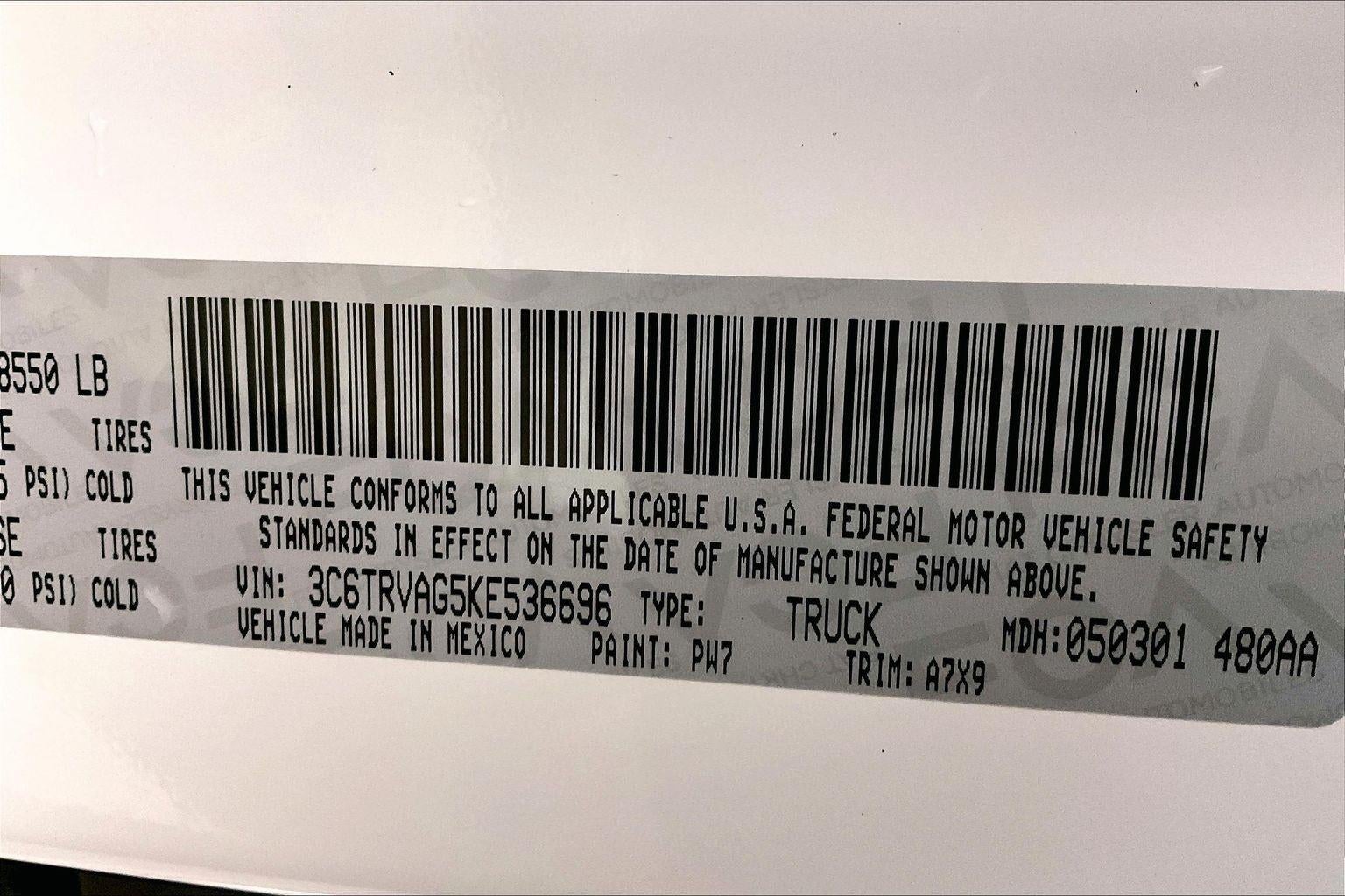 2019 RAM ProMaster Cargo Van Low Roof