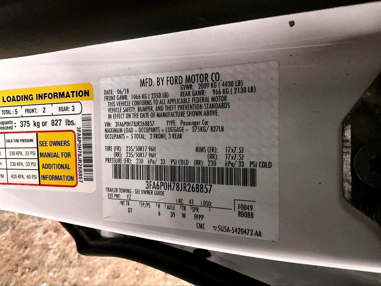 2018 Ford Fusion SE