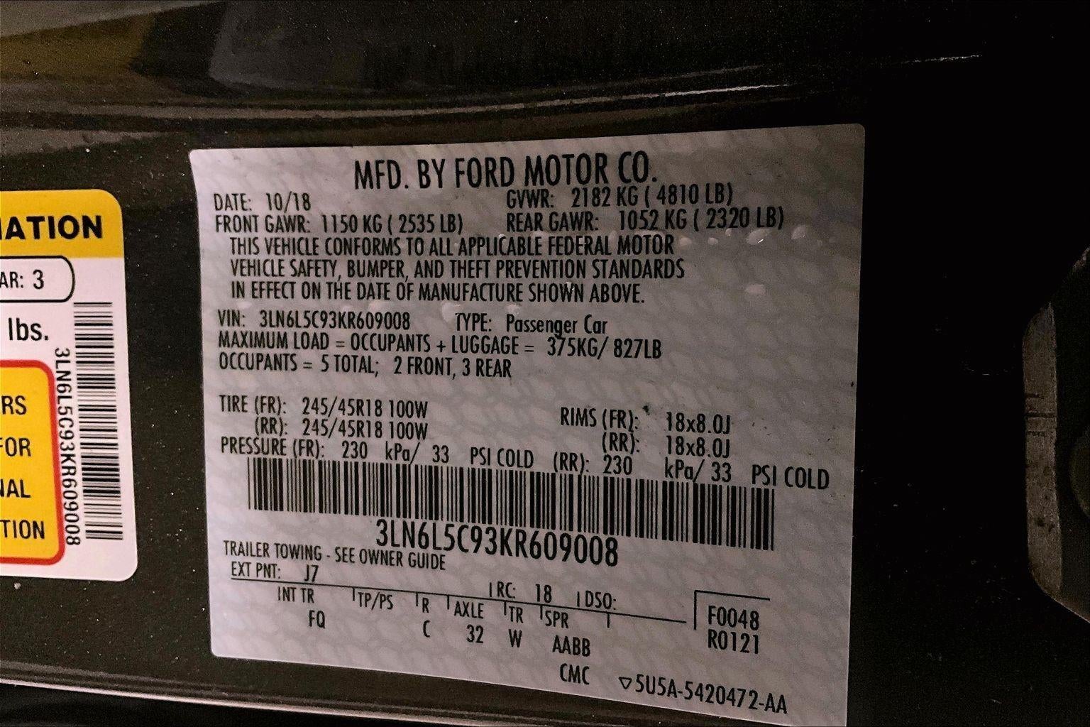 2019 Lincoln MKZ Reserve I