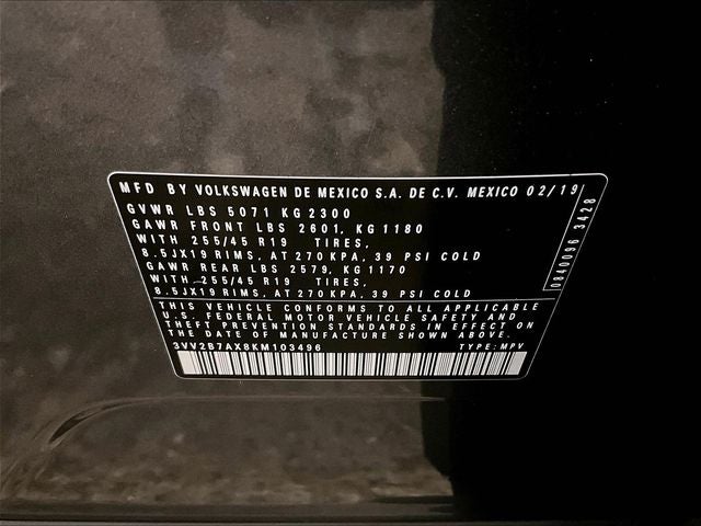 2019 Volkswagen Tiguan 2.0T SEL R-Line 4Motion