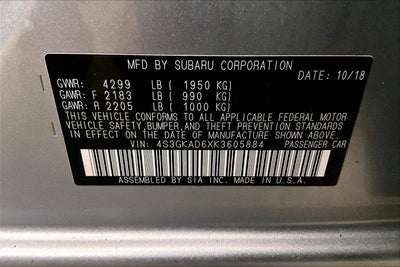 2019 Subaru Impreza 2.0i Premium