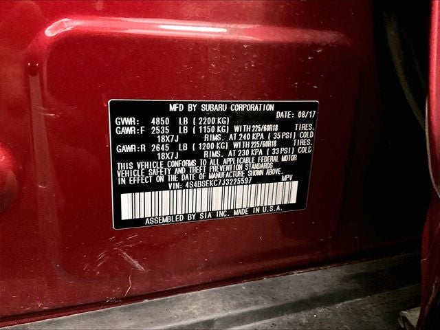 2018 Subaru Outback 3.6R Limited