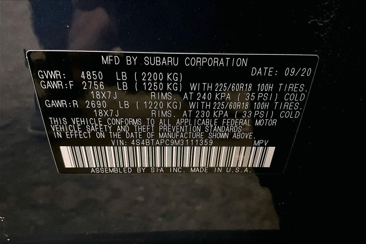 2021 Subaru Outback Touring