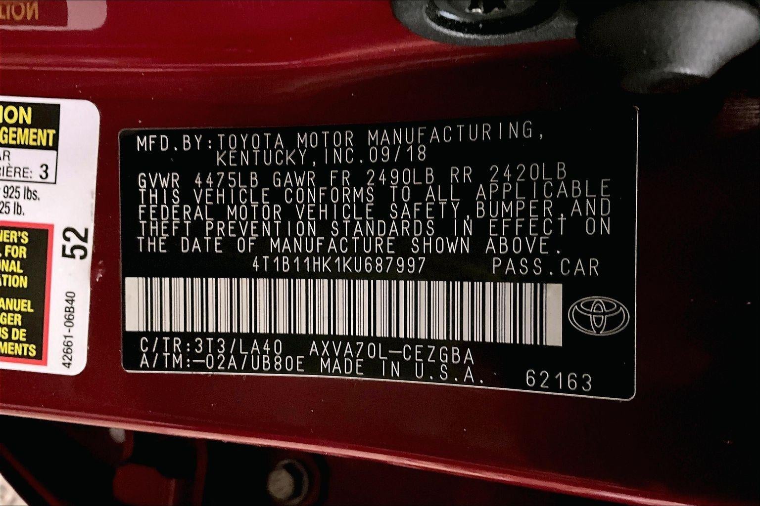 2019 Toyota Camry XLE