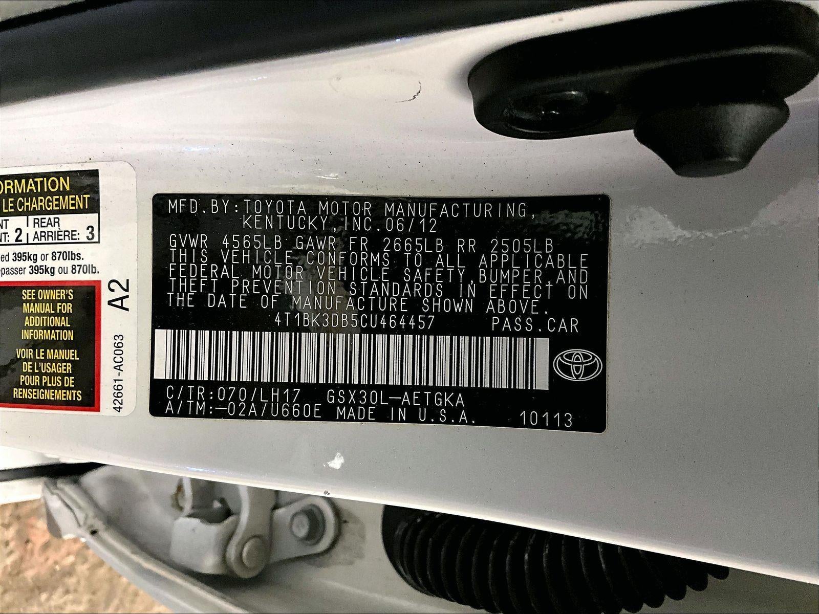 2012 Toyota Avalon Base