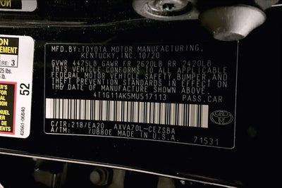 2021 Toyota Camry SE