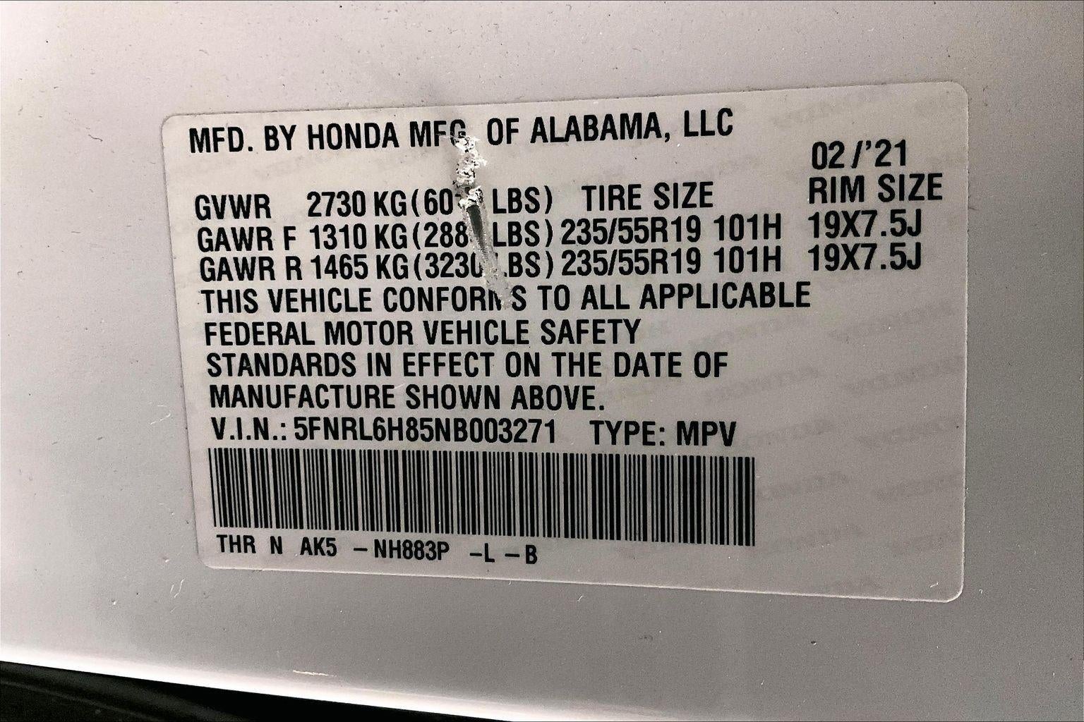 2022 Honda Odyssey Touring