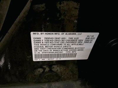 2020 Honda Pilot Touring 8 Passenger
