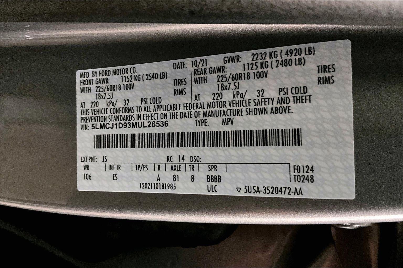 2021 Lincoln Corsair Standard