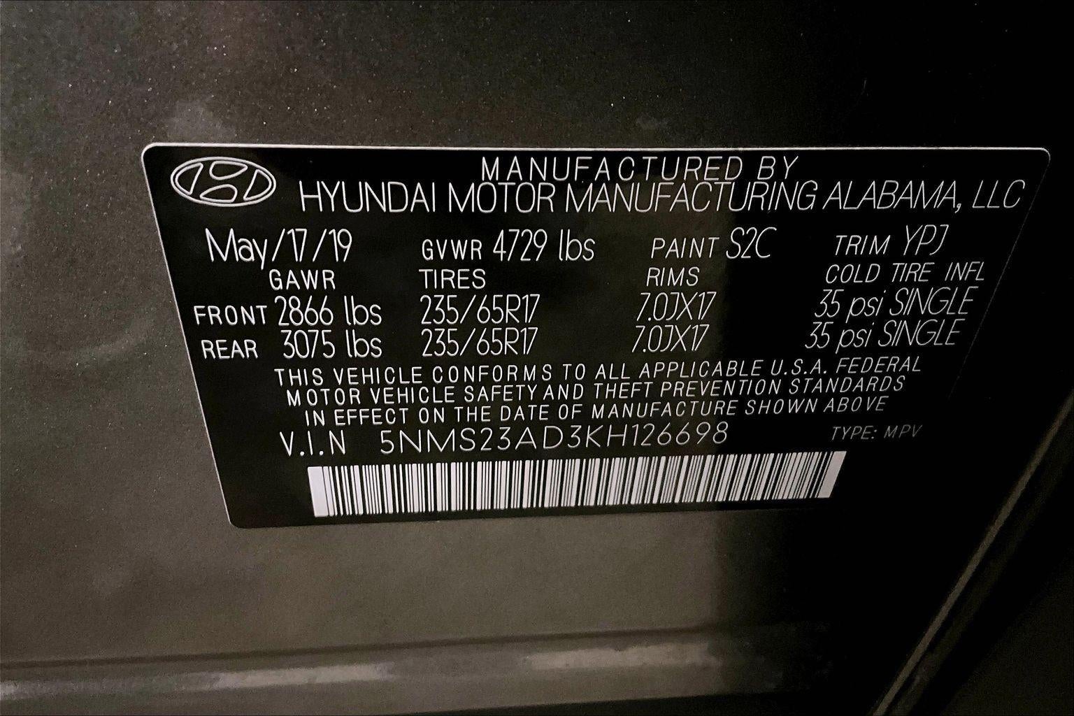 2019 Hyundai Santa Fe SE