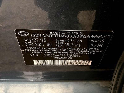 2016 Hyundai Sonata 2.4L SE