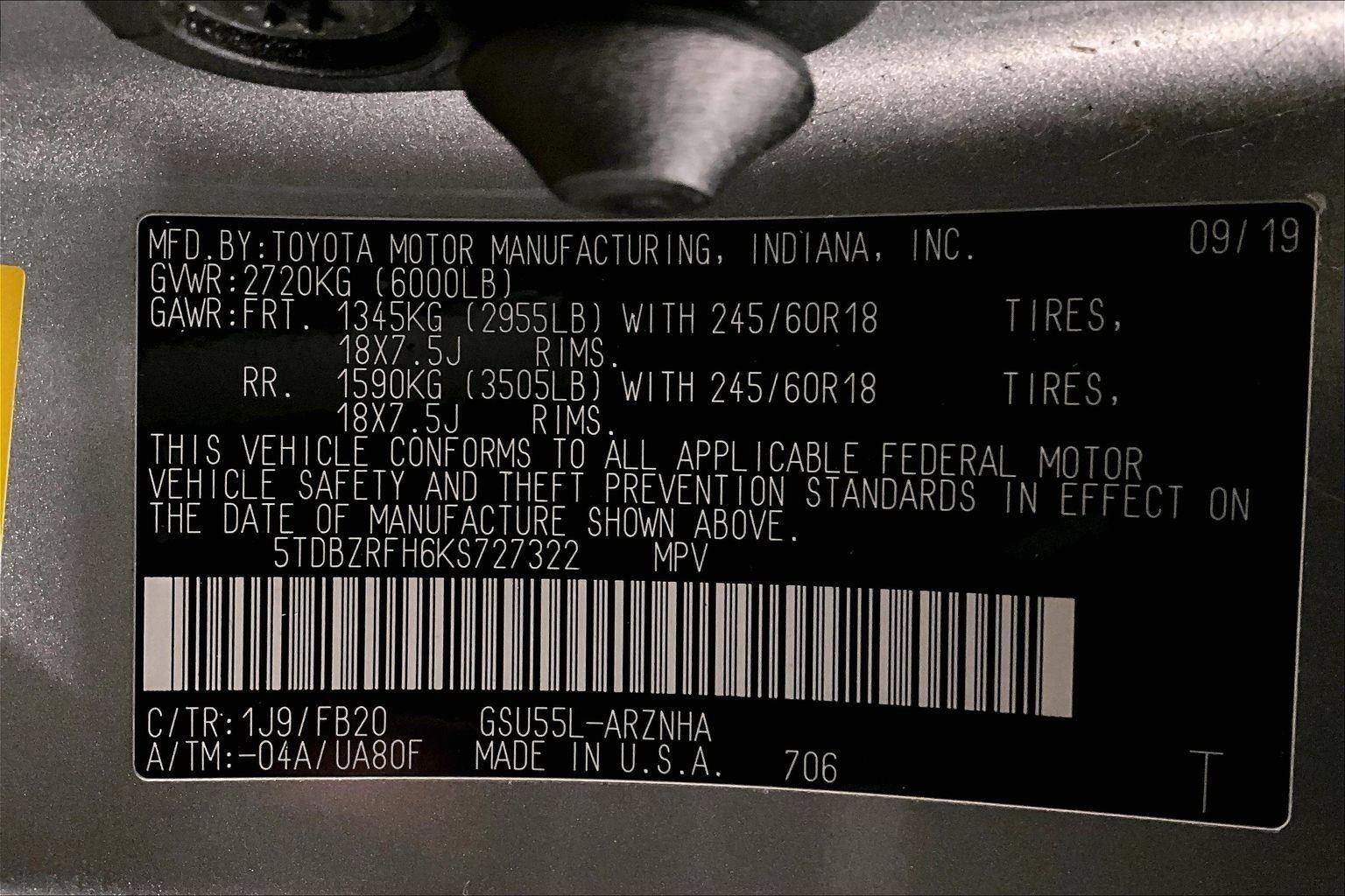 2019 Toyota Highlander LE