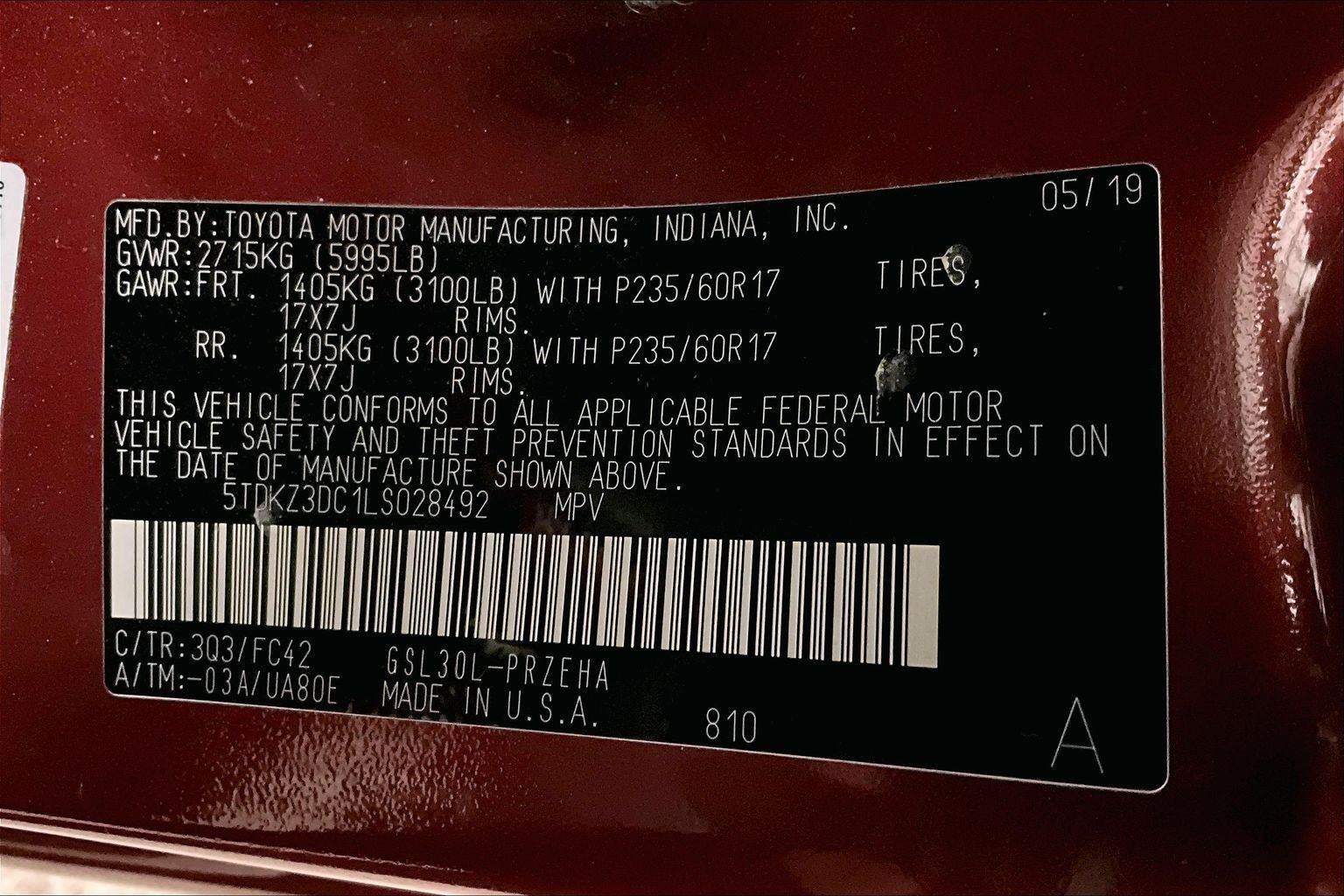 2020 Toyota Sienna LE