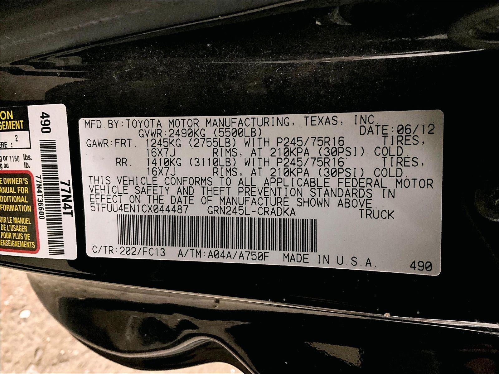 2012 Toyota Tacoma Base